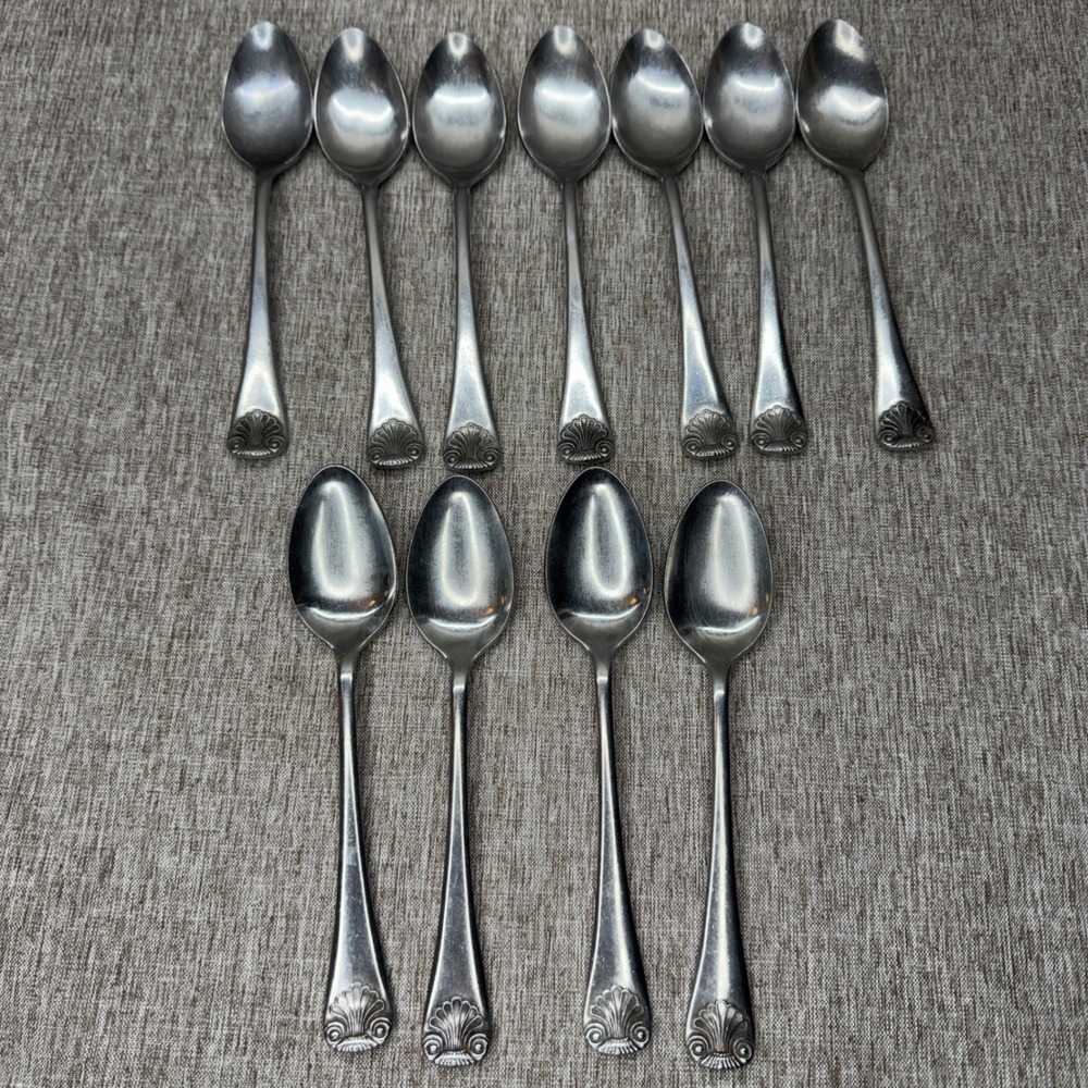 Oxford Hall Balfour Shell Tip Flatware Stainless Japan Silverware Spoon Vtg